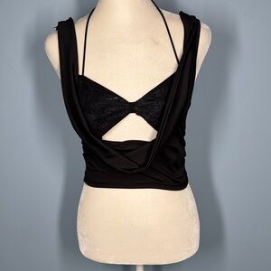 💜3/$15 Musera Lace Bra Draped Crop Cami Top